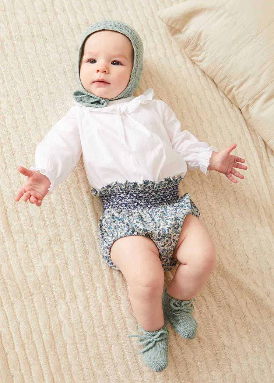 Evelyn Floral Bloomers in Blue (1mth-2yrs) Bloomers  from Pepa London