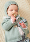 Two Button Baby Cardigan in Green (1-9mths) Knitwear  from Pepa London