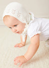 Openwork Cotton Knitted Bonnet in Cream (S-L) from Pepa London