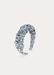 Daphne Floral Scrunchie Hairband in Blue Hair Accessories from Pepa London
