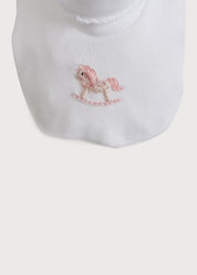 Old Newborn Booties With Rocking Horse Embroidery Pink (0-3mths) Knitted Accessories  from Pepa London