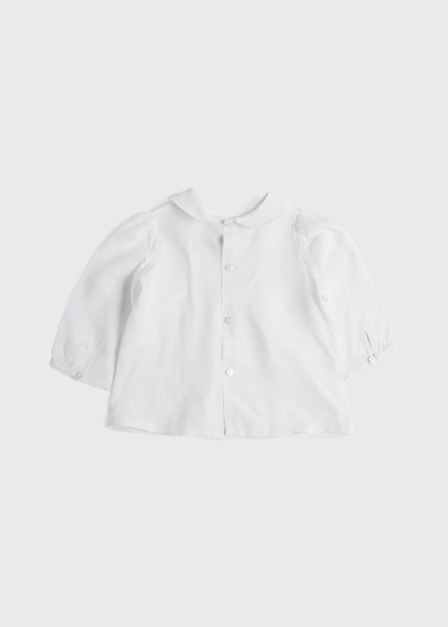 White Cotton Shirt with Delicate Embroidery Blouses  from Pepa London