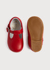 T-Bar Red Leather Baby Shoes (20-24EU) Shoes  from Pepa London