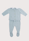 Blue Knitted Set with Peter Pan Collar (0-6mths) Knitwear  from Pepa London