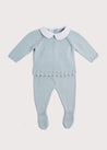 Blue Knitted Set with Peter Pan Collar (0-6mths) Knitwear  from Pepa London