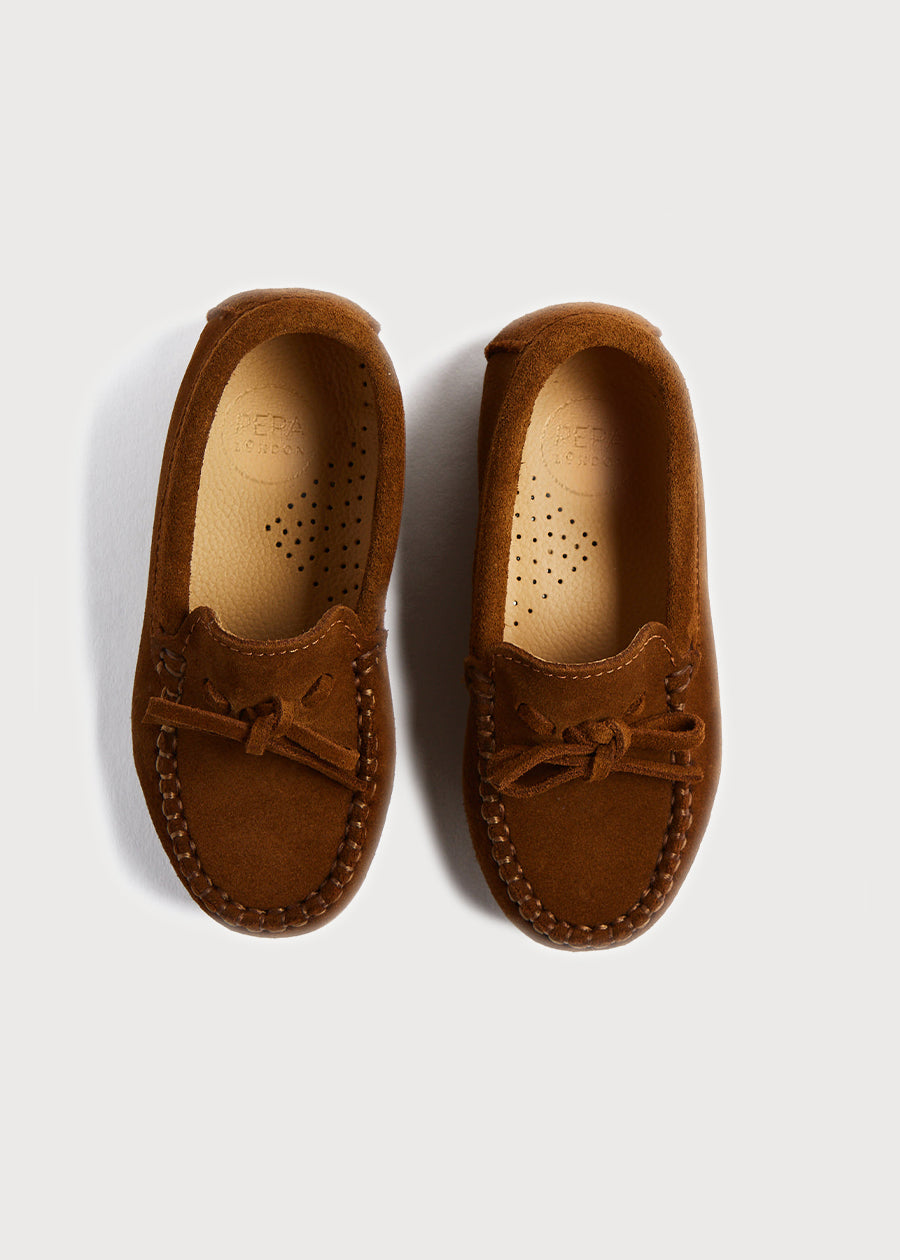 Suede Loafers in Camel Brown (25-34EU) Shoes  from Pepa London
