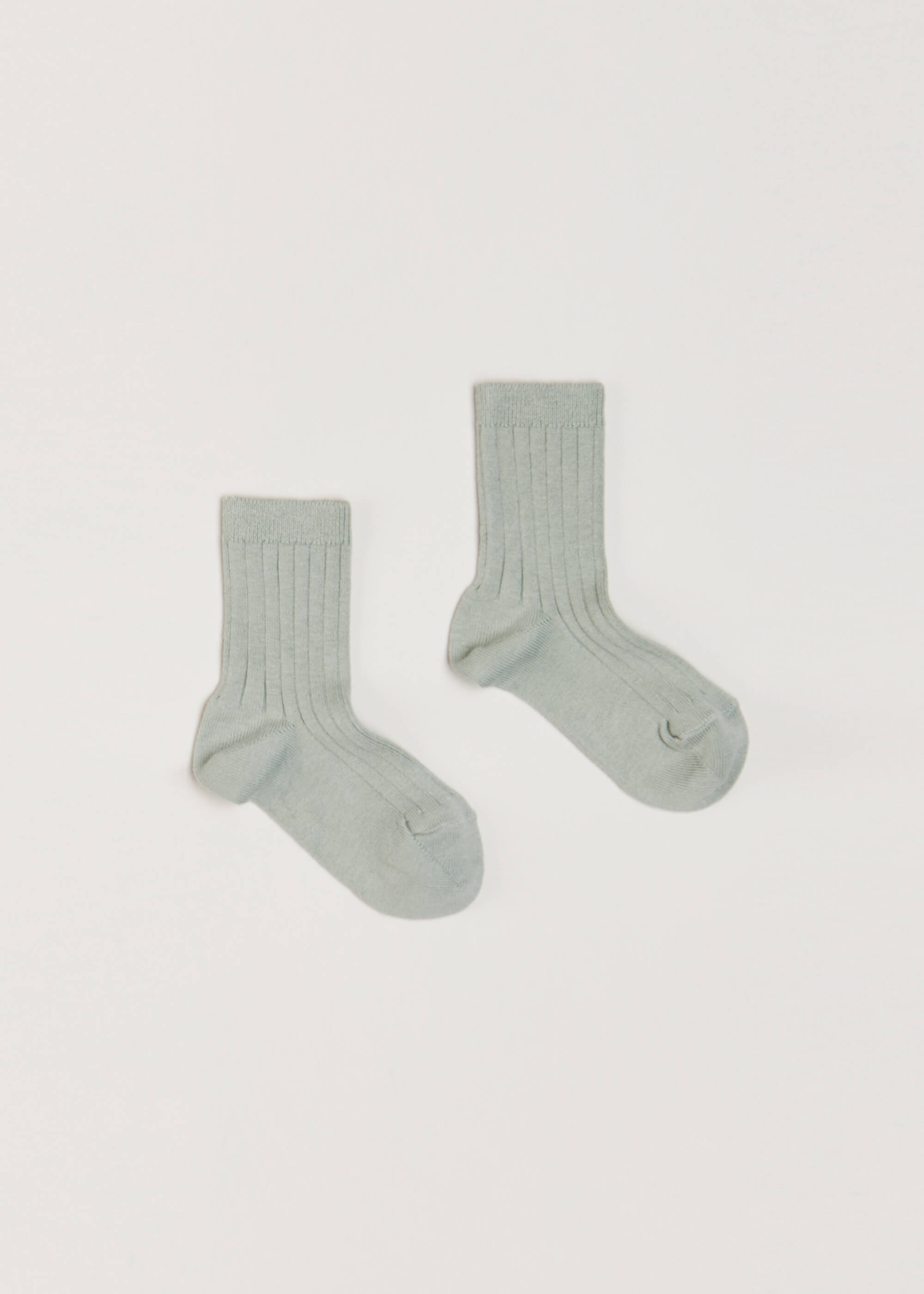 Ribbed Short Socks - Dusty Green (0mths-8yrs) Socks  from Pepa London