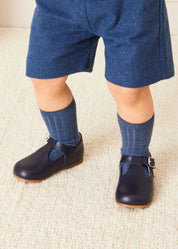 Wool Front Pocket Dungarees in Blue (18mths-5yrs) Dungarees from Pepa London