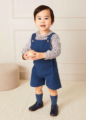 Wool Front Pocket Dungarees in Blue (18mths-5yrs) Dungarees from Pepa London
