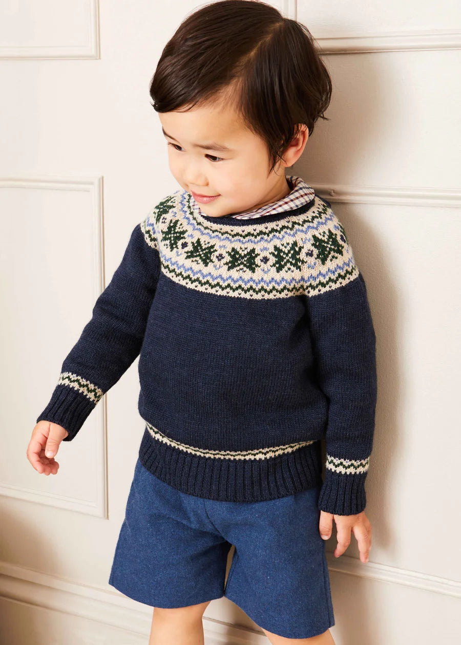 Wool Front Pocket Dungarees in Blue (18mths-5yrs) Dungarees from Pepa London