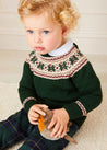 The Classic Green Fair Isle Merino Wool Jumper Baby Boy Look Look  from Pepa London