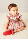 Margot Floral Romper in Red Made with Liberty Fabric (6m-2yrs) ROMPERS from Pepa London