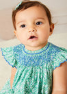 Adelaide Floral Hand Smocked Sleeveless Dress With Bloomers in Green (3mths-3yrs) DRESSES from Pepa London