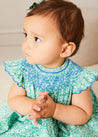 Adelaide Floral Hand Smocked Sleeveless Dress With Bloomers in Green (3mths-3yrs) DRESSES from Pepa London