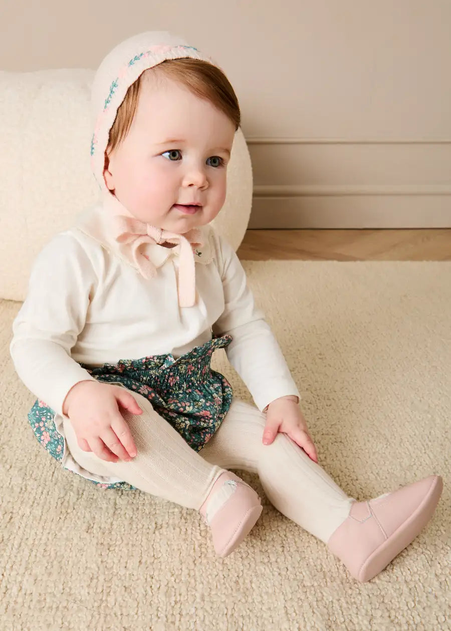Floral Embroidered Collar Bodysuit in White (6mths-3yrs) Tops & Bodysuits from Pepa London
