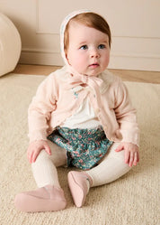 Wildflower Embroidered Knitted Cardigan in Pale Pink (3mths-4yrs) Knitwear from Pepa London