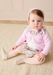 Violet Floral Petal Collar Bodysuit in Pink (1mth-3yrs) Tops & Bodysuits from Pepa London