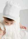 Lace Trim Fine Pleated Dress in Ivory (6mths-2yrs) Dresses  from Pepa London