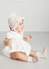 Classic Off-White Pink Handsmocked Romper (3-18mths) Rompers  from Pepa London