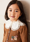 Lace Trim Petal Collar Top in Cream (3-10yrs) Tops & Bodysuits  from Pepa London