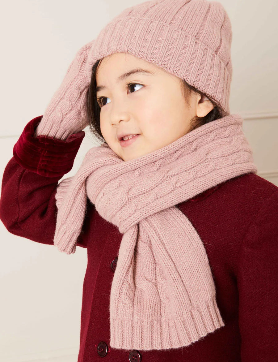 Cable Detail Knitted Hat in Pink (S-L) Accessories  from Pepa London
