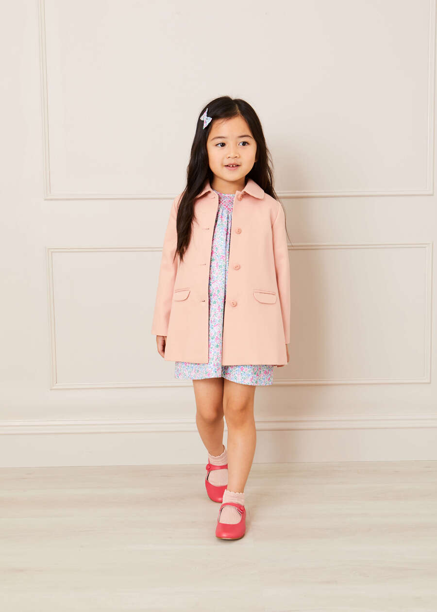 Peter Pan Collar Swing Coat in Pink (18mths-10yrs) Coats  from Pepa London