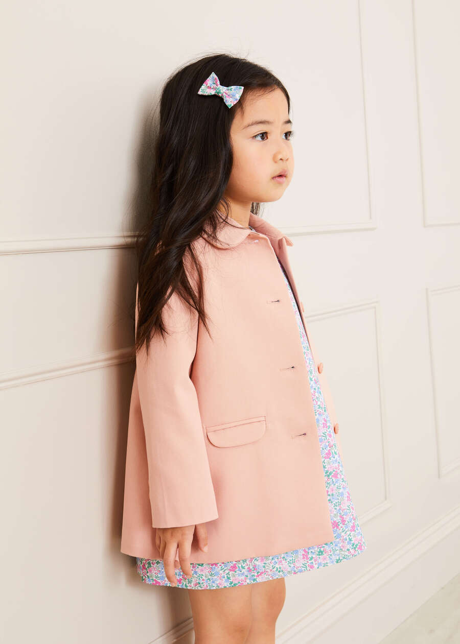 Peter Pan Collar Swing Coat in Pink (18mths-10yrs) Coats  from Pepa London