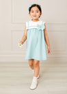 Sleeveless Trapeze Dress With Bow Detail in Green (12mths-10yrs) Dresses  from Pepa London