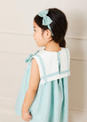 Sleeveless Trapeze Dress With Bow Detail in Green (12mths-10yrs) Dresses  from Pepa London