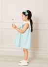 Sleeveless Trapeze Dress With Bow Detail in Green (12mths-10yrs) Dresses  from Pepa London