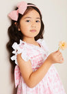 Audrey Toile Hand Smocked Double Breasted Sleeveless Dress in Pink (12mths-10yrs) DRESSES from Pepa London