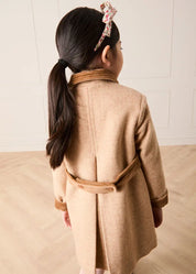 Traditional Double Breasted Coat in Camel (12mths-10yrs) Coats from Pepa London