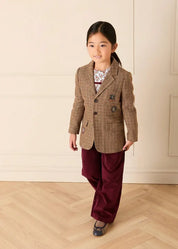 Plain Wide Leg Trousers in Burgundy (4-10yrs) Trousers from Pepa London