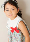 Evelyn Floral Sleeveless Bow Detail Trapeze Dress in Red (12mths-8yrs) DRESSES from Pepa London