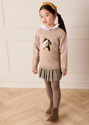Wilton Check Pleated Skirt in Beige (4-12yrs) Skirts from Pepa London