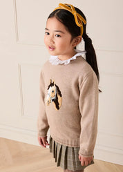 Wilton Check Pleated Skirt in Beige (4-12yrs) Skirts from Pepa London