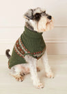 Fair Isle Dog Jumper in Green (S-M) Knitwear  from Pepa London