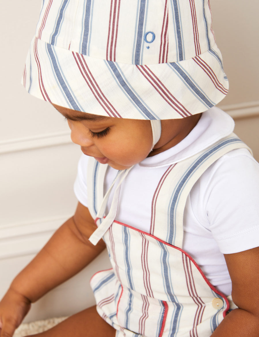 Striped Beach Hat in Red (S-L) Accessories  from Pepa London