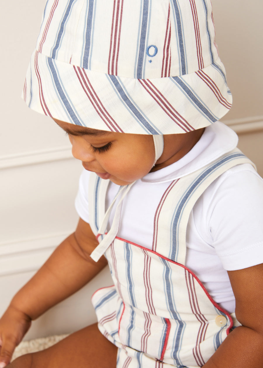 Striped Beach Hat in Red (S-L) Accessories  from Pepa London