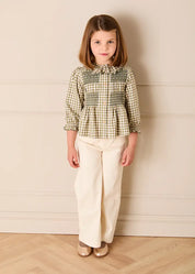Soft Cotton Wide Leg Trousers in Cream (2-12yrs)