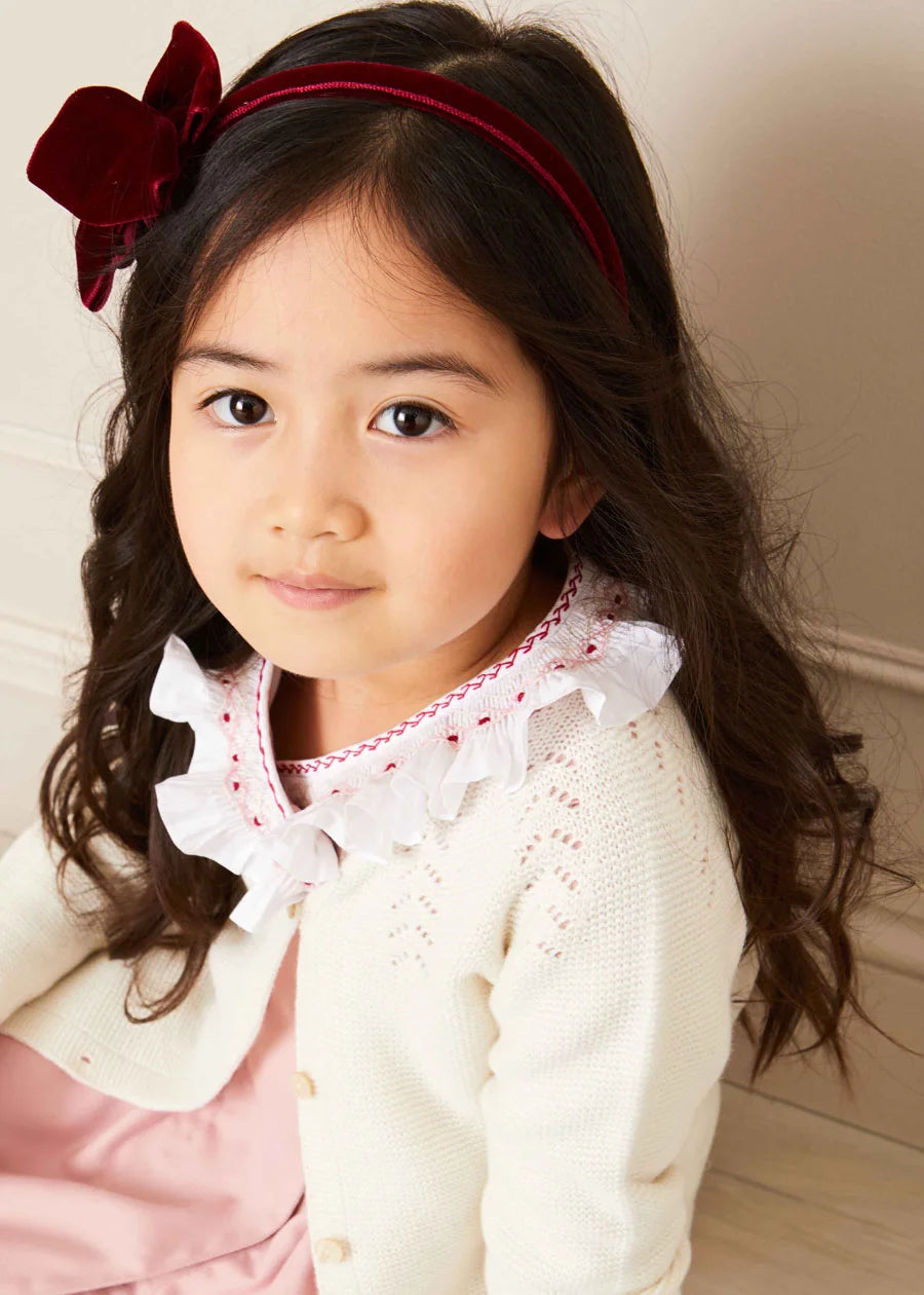 Openwork Cardigan In Cream (6mths-10yrs) KNITWEAR  from Pepa London