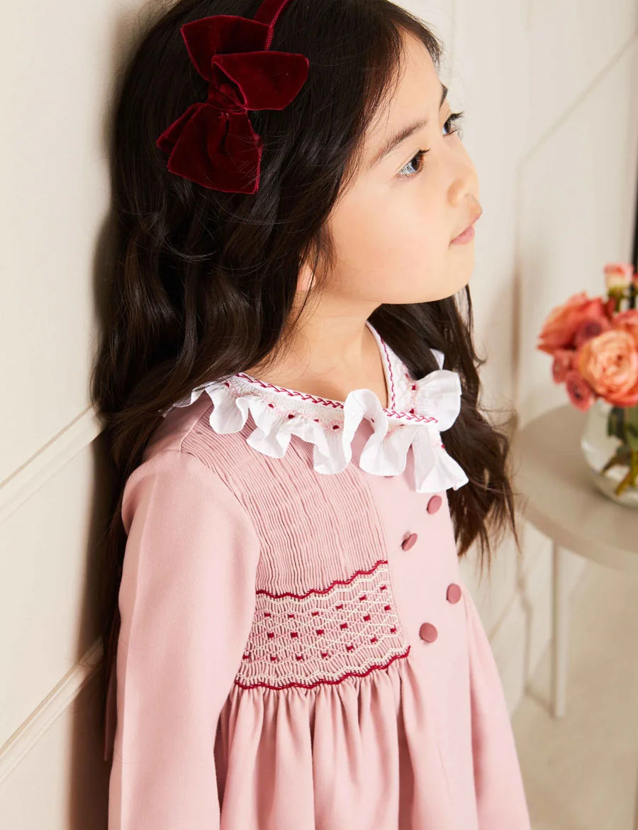The Pink Hand Smocked Dress Girl Look Look  from Pepa London
