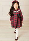 Belgravia Tartan Dress in Red (12mths-10yrs) Dresses  from Pepa London