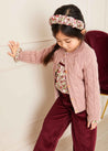 Chunky Cable Detail Cardigan in Pink (6mths-10yrs) Knitwear  from Pepa London