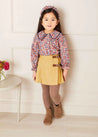 Beatrice Floral Long Sleeve Blouse in Caramel (4-10yrs) Blouses  from Pepa London