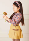 Beatrice Floral Long Sleeve Blouse in Caramel (4-10yrs) Blouses  from Pepa London