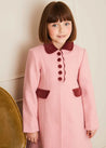 Single Breasted Scallop Detail Coat in Pink (2-10yrs) Coats  from Pepa London