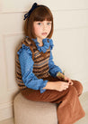 All Over Fair Isle Vest in Camel (4-10yrs) Coats  from Pepa London