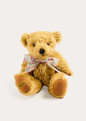 Limited Edition Merrythought & Pepa Teddy Bear with Adelaide Floral Bow in Pink (S-M) Toys from Pepa London
