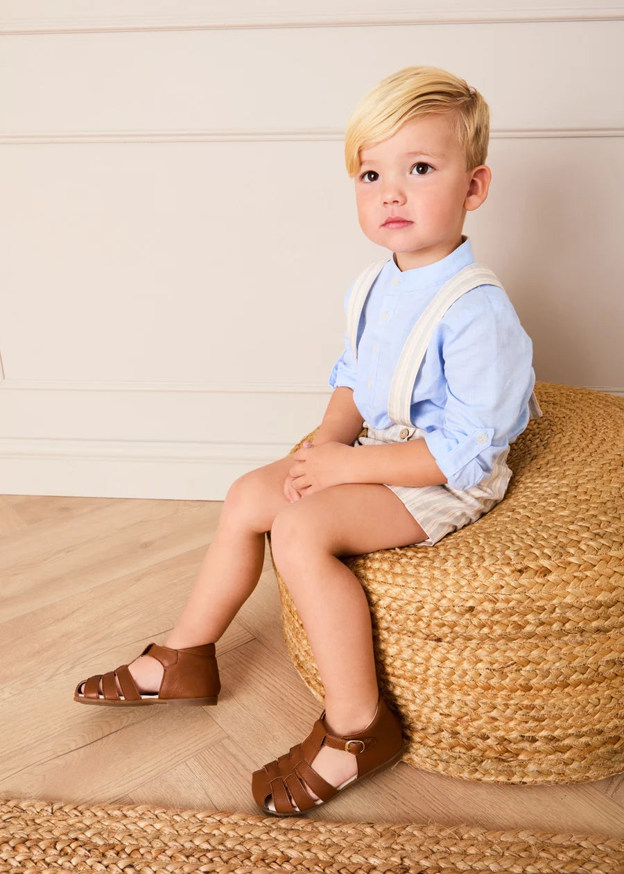 Woven Leather Fisherman Sandals in Brown (21-27EU) Shoes from Pepa London